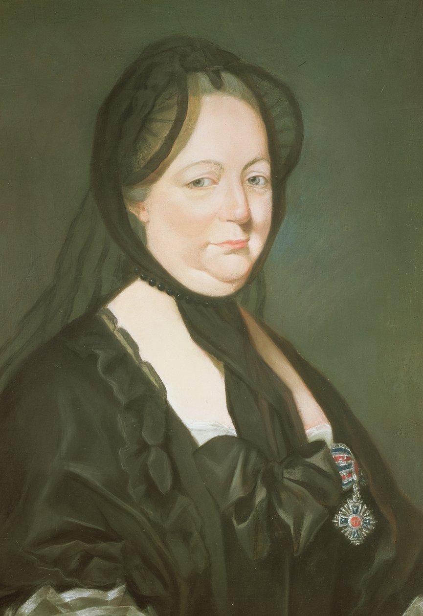 Maria Teresia, Itävallan keisarinna, suremassa. tekijältä Joseph Ducreux