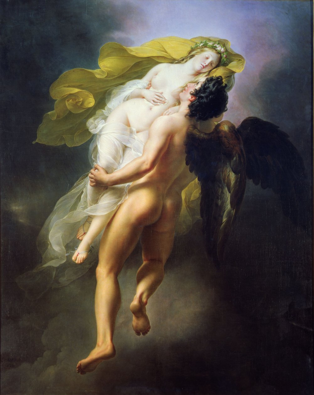 Boreas sieppasi Oreithyian, 1822 tekijältä Joseph Ferdinand Lancrenon