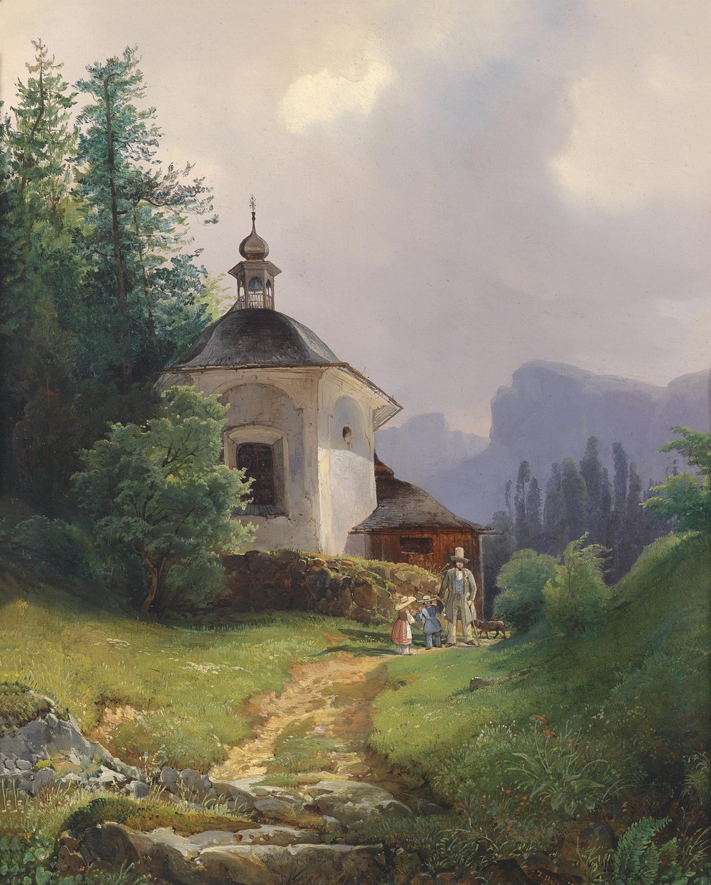 Kapelle auf dem Kalvarienberge in der Lahn bei Hailstadt (Hallstatt) tekijältä Joseph Holzer