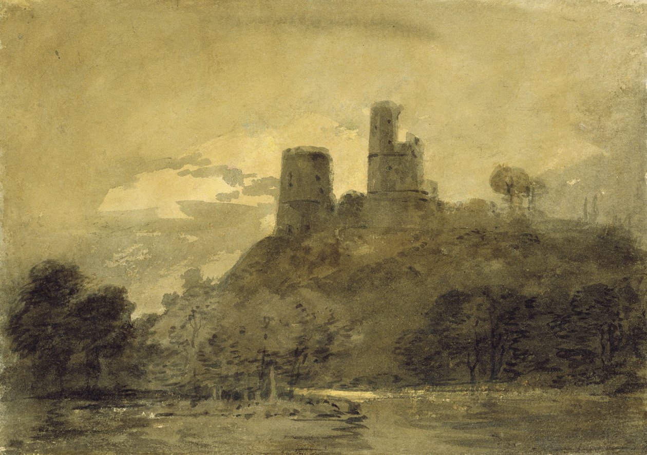 Linna joen rannalla, kuutamo tekijältä Joseph Mallord William Turner