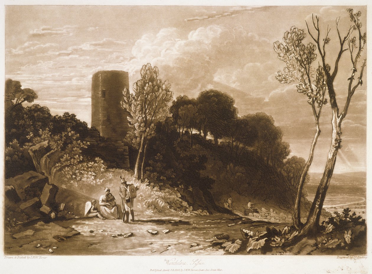 F.42.I Winchelsea, Sussex, "Liber Studiorumista", kaivertanut J.C. Easling, 1812 tekijältä Joseph Mallord William Turner