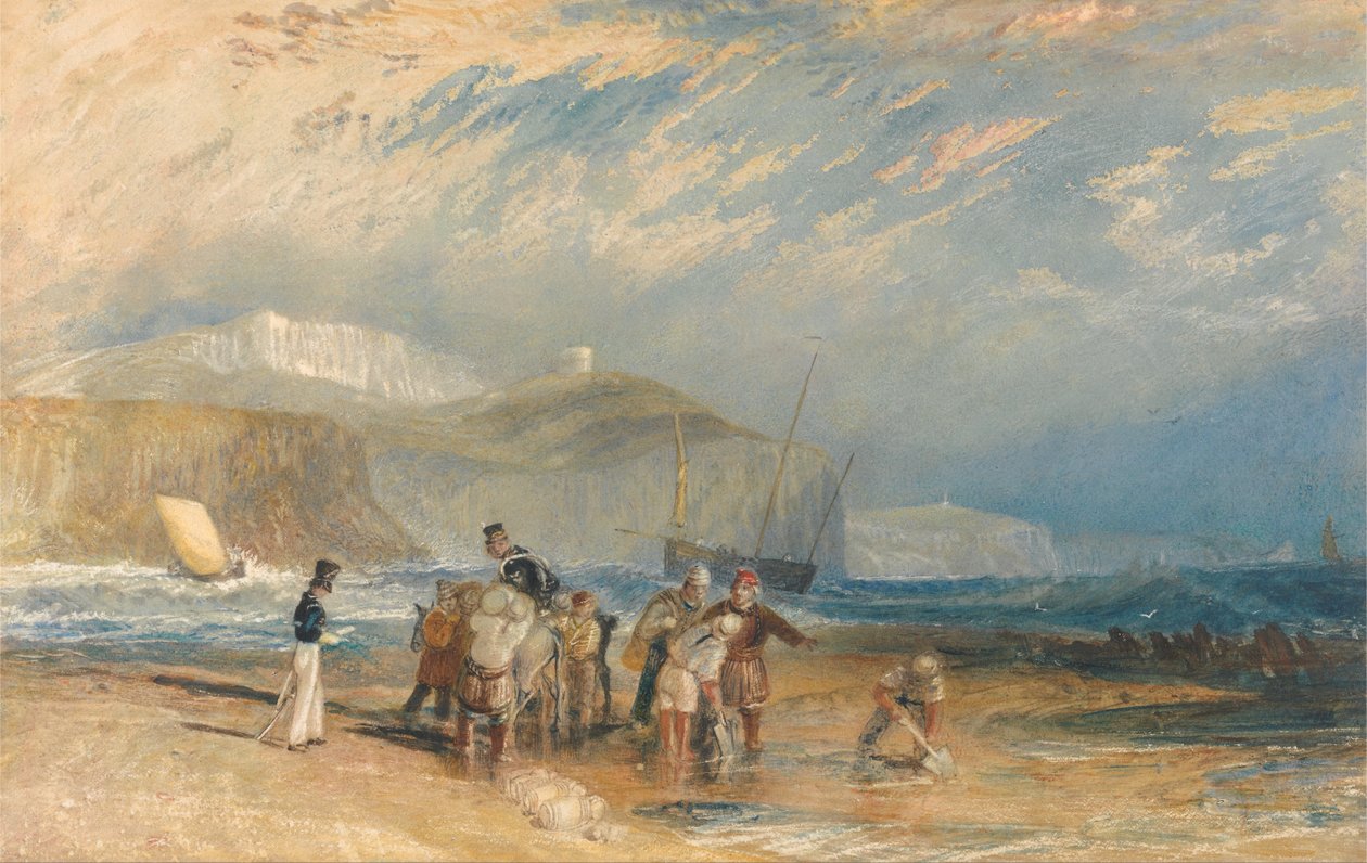 Folkestonen satama ja rannikko Doveriin tekijältä Joseph Mallord William Turner