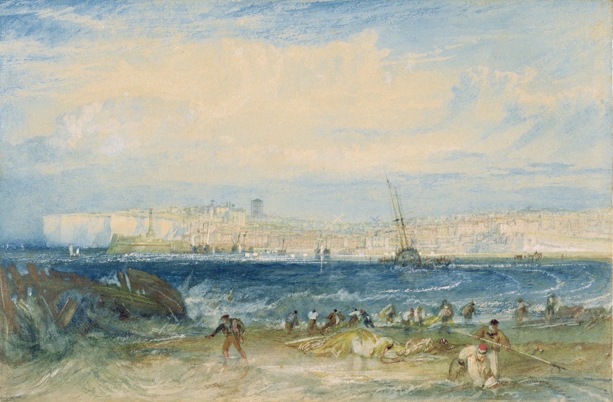 Margate, n. 1822 (wc ja raapiminen kudottupaperille) tekijältä Joseph Mallord William Turner
