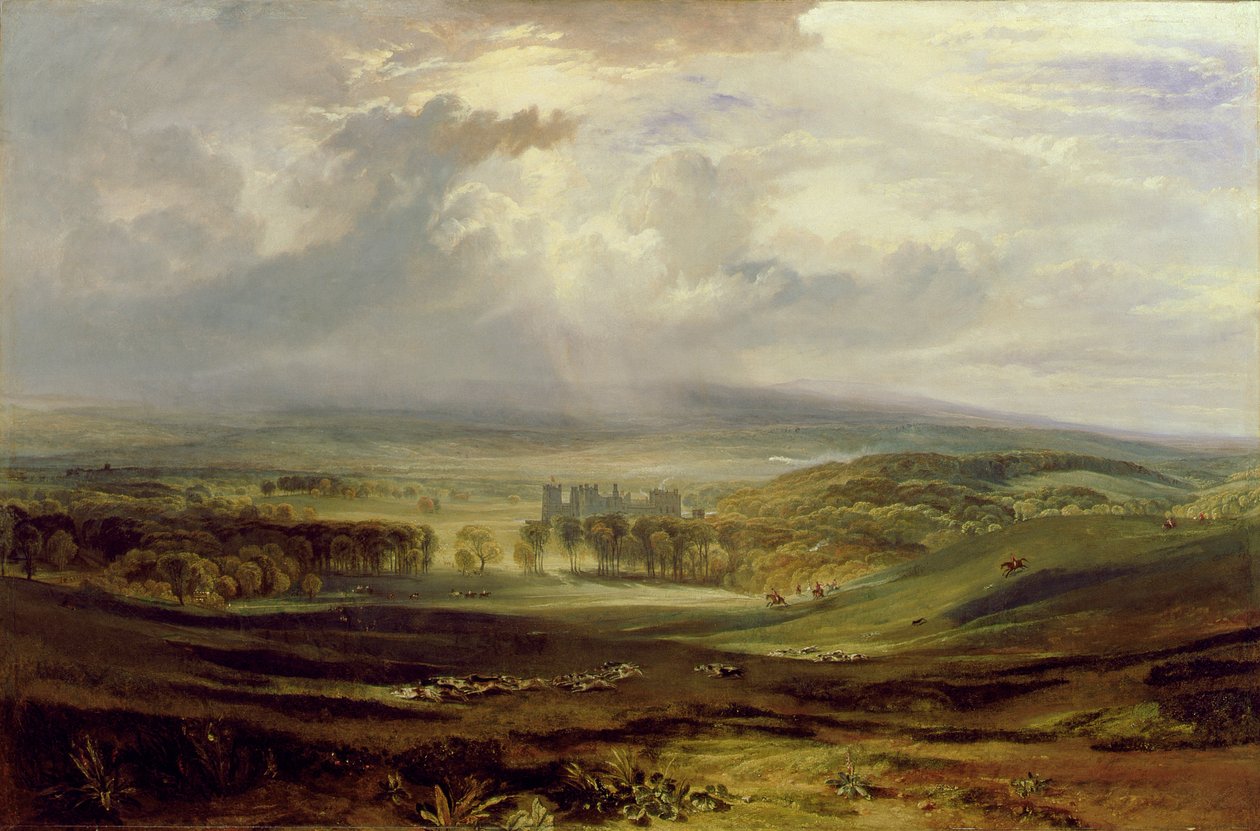 Raby Castle, Darlingtonin jaarlin kotipaikka, 1817 tekijältä Joseph Mallord William Turner