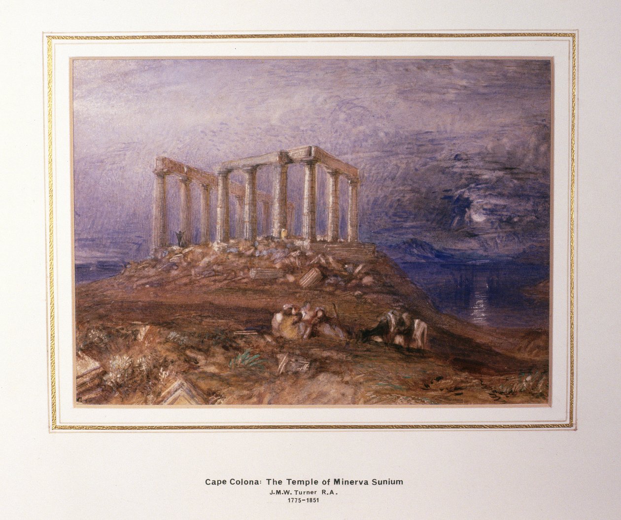 Minervan temppeli Suniumissa, Cape Colonnassa. tekijältä Joseph Mallord William Turner