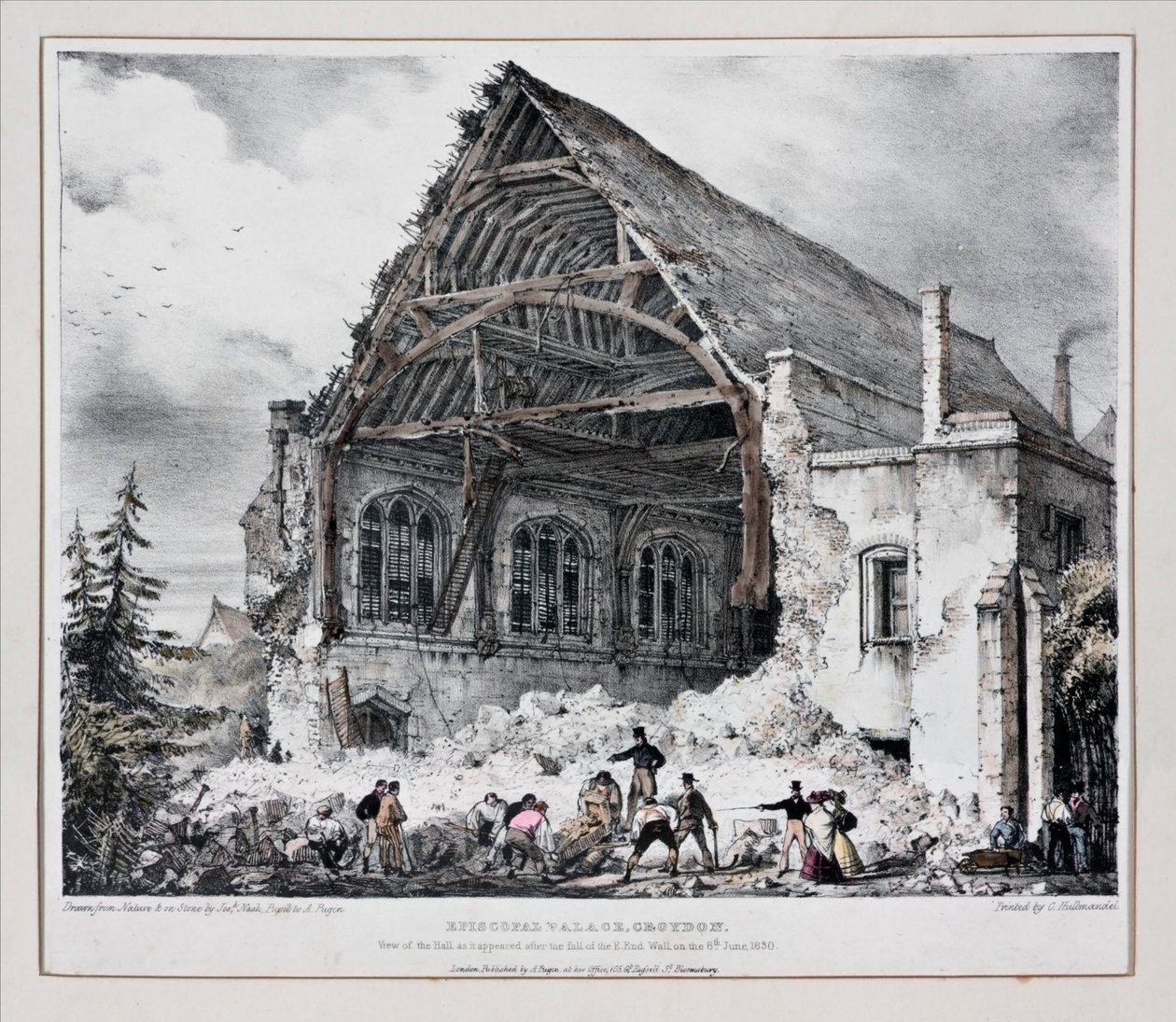 Episcopal Palace, Croydon, n. 1830 (painettu) tekijältä Joseph Nash