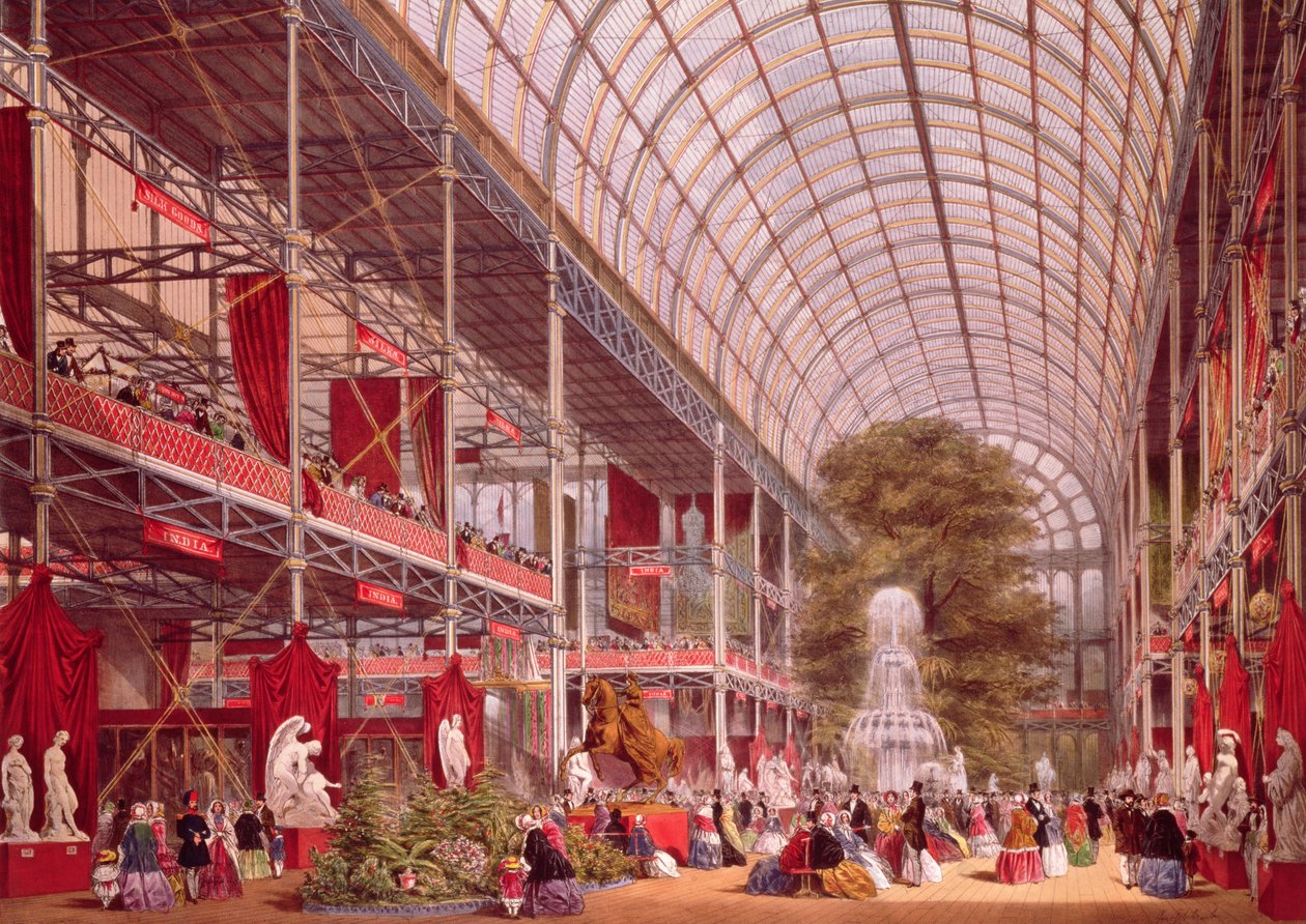 The Transept vuoden 1851 suuressa teollisuusnäyttelyssä, levy 4 teoksesta "Dickenson