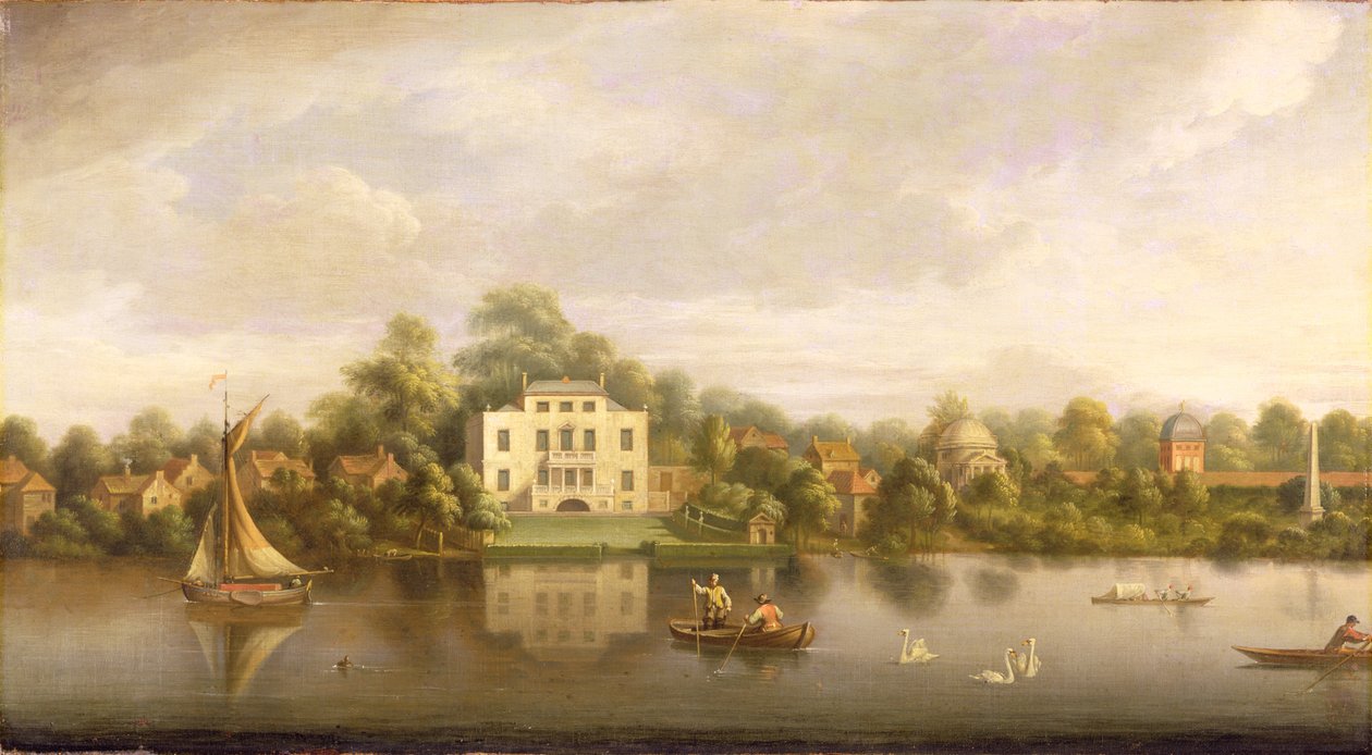 Paavin huvila, Twickenham, n. 1765 tekijältä Joseph Nickolls