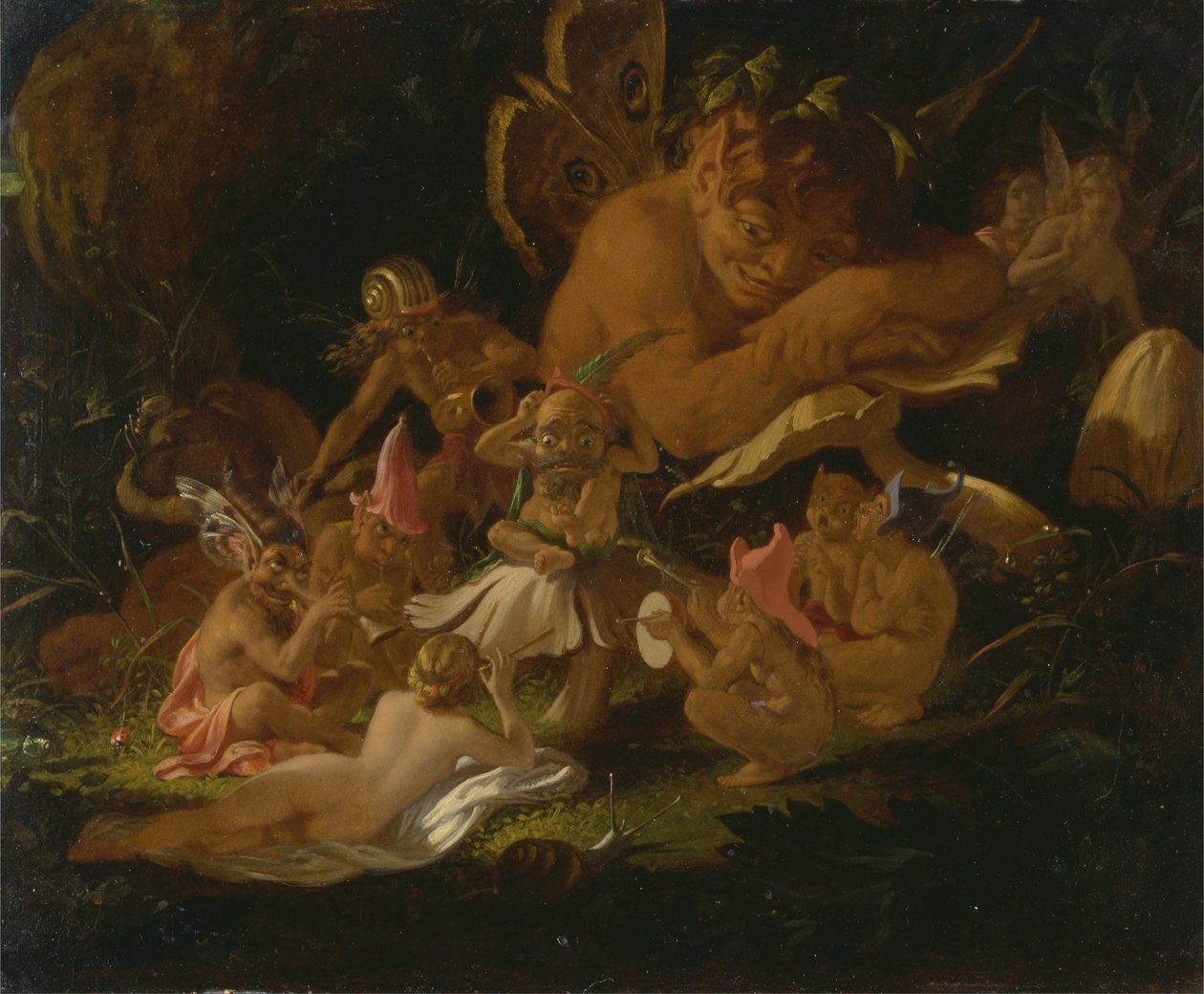 Puck and Fairies, A Midsummer Nights Dream tekijältä Joseph Noel Paton