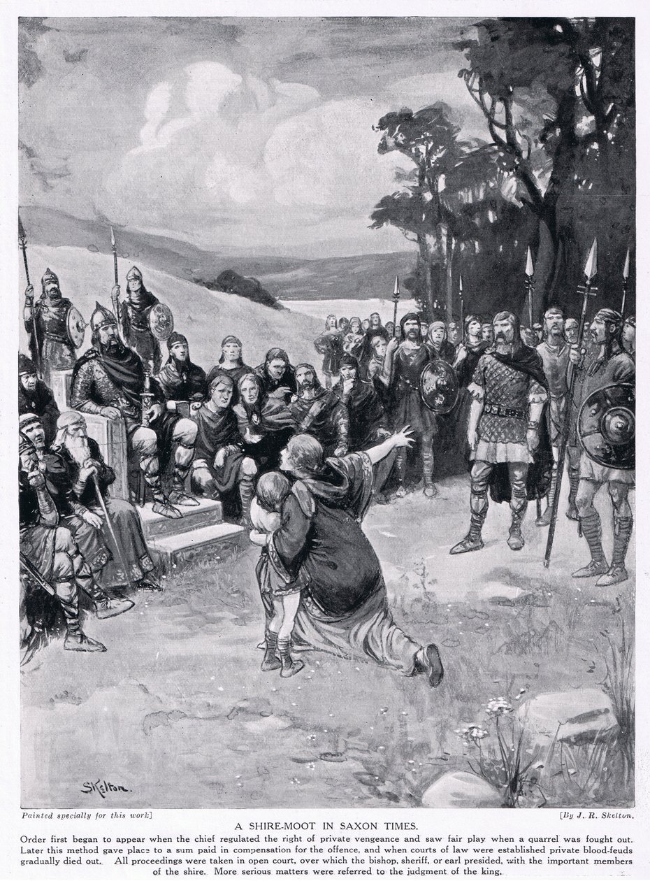 Shire moot saxon-aikana, 1920-luku tekijältä Joseph Ratcliffe Skelton