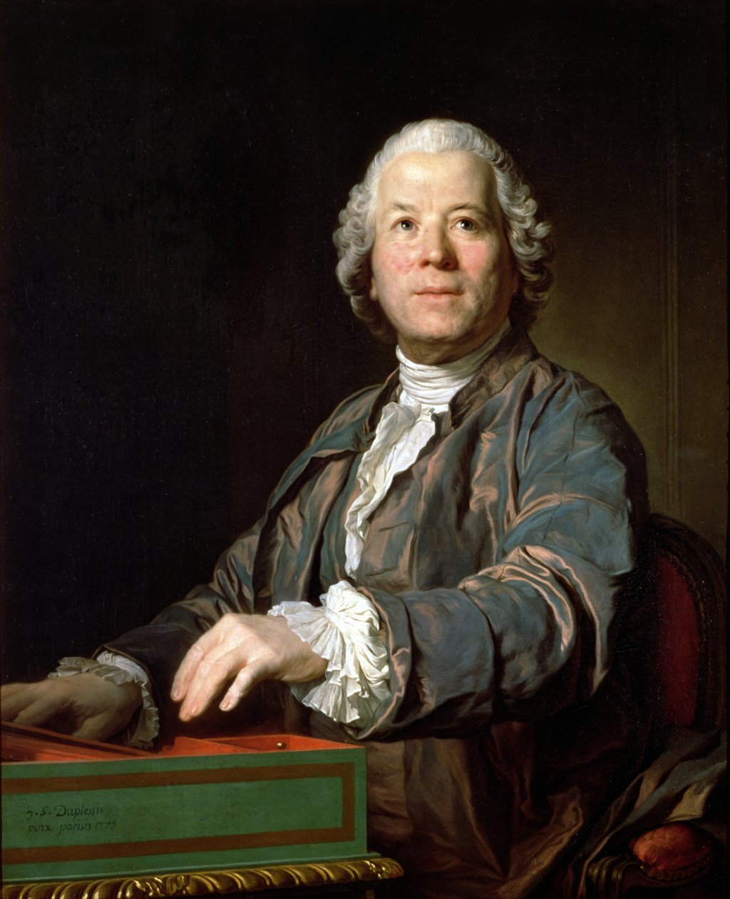 Christoph Willibald Gluck (1714-87) spinetissä, 1775 tekijältä Joseph Siffred Duplessis