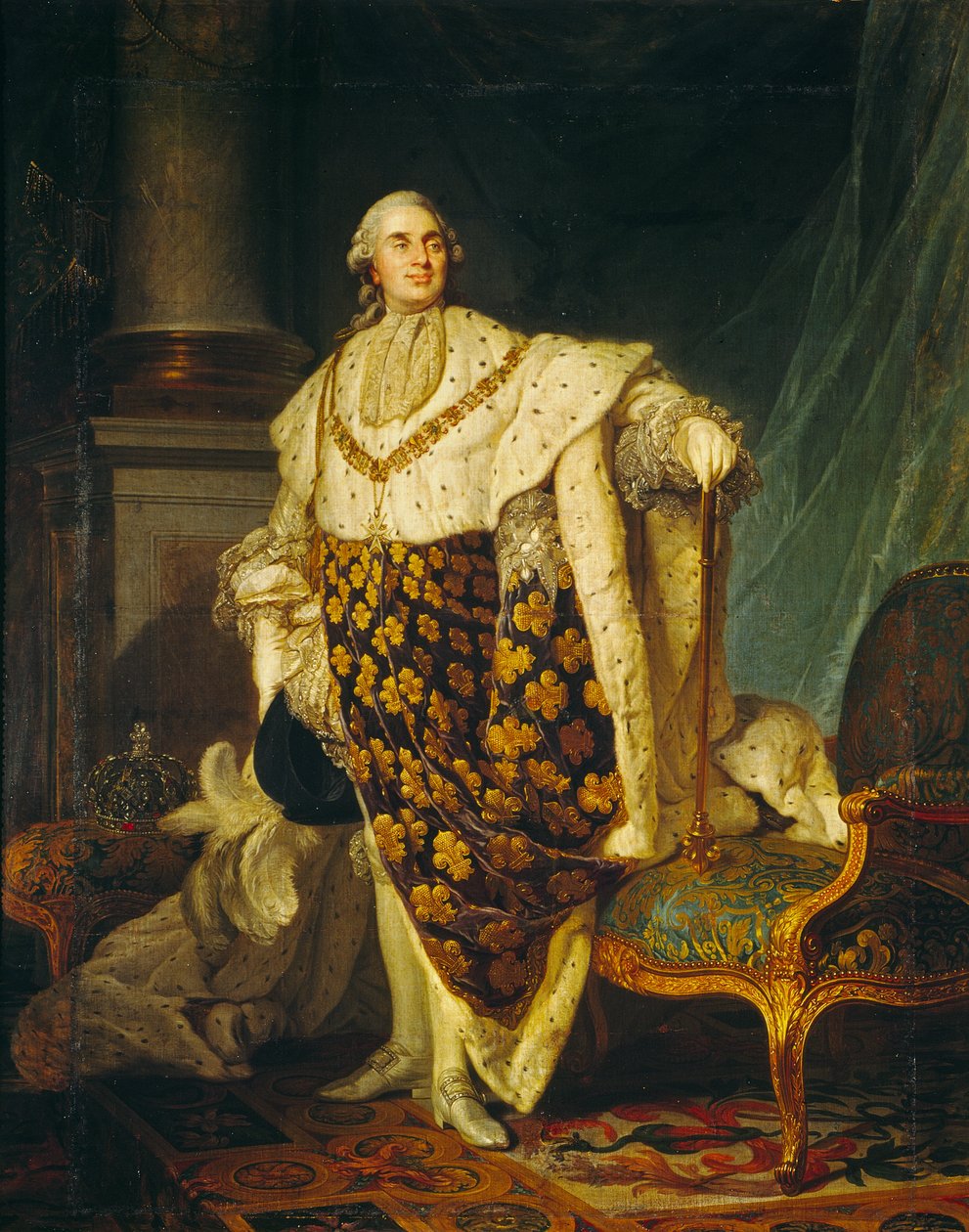 Ludvig XVI (1754-93) Ranskan kuningas kruunausvaatteissa, 1777 tekijältä Joseph Siffred Duplessis