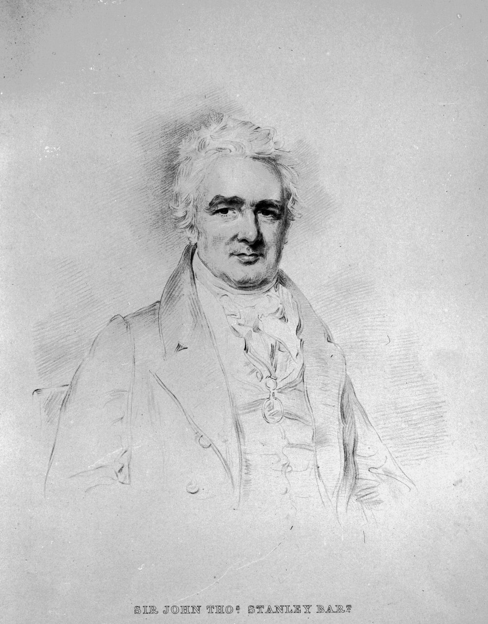 Sir John Thomas Stanley Bart, Alderleyn ensimmäinen lordi Stanley, kaiverrus Isaac W. Slater tekijältä Joseph Slater