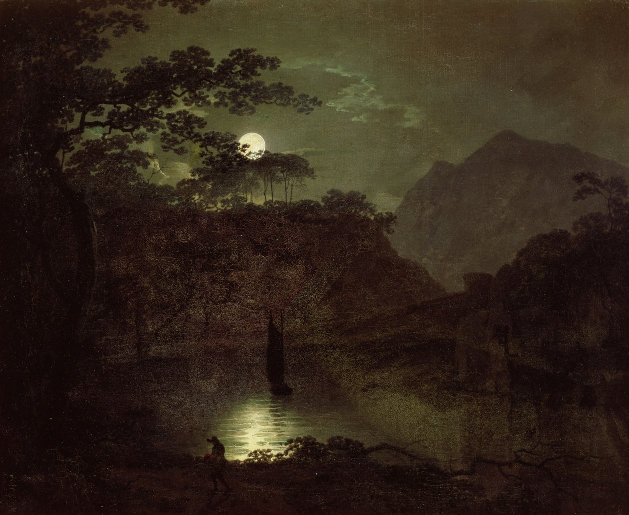 Järvi kuutamossa, n. 1780-82 tekijältä Joseph Wright of Derby