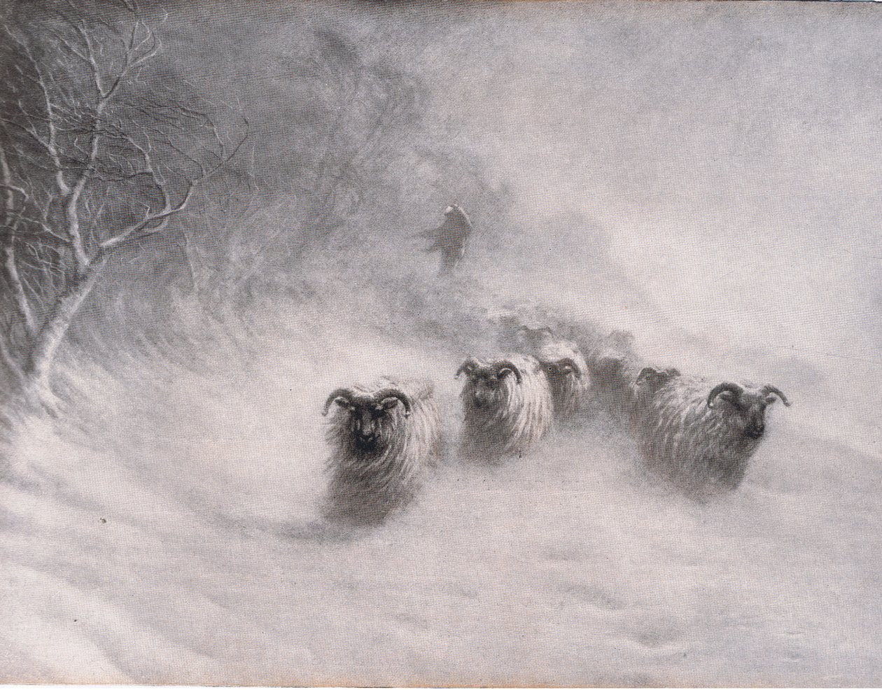 Talvi tulee myrskyisenä, Bibbys Annual, 1916-1917 tekijältä Joseph Farquharson