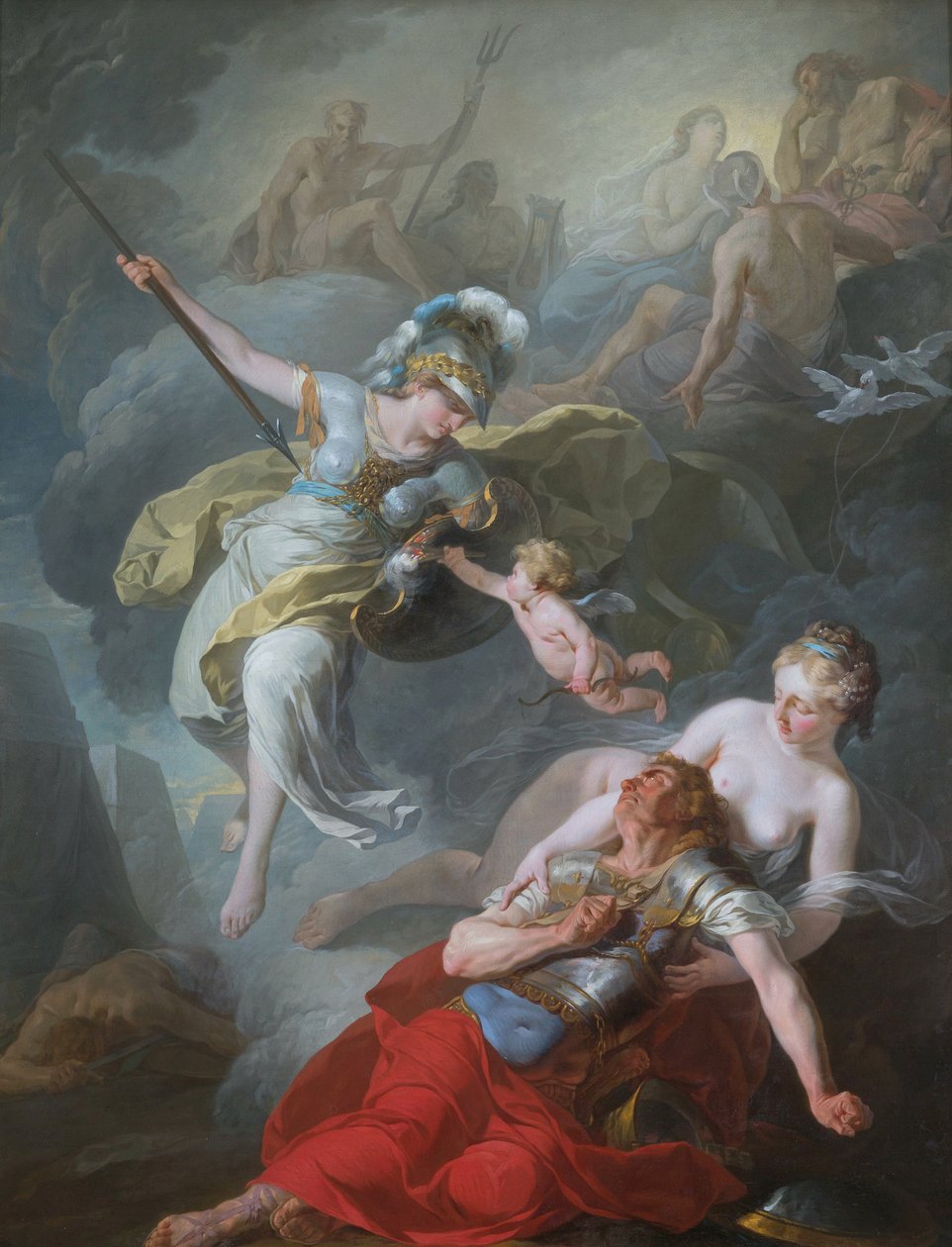 Minervan taistelu Marsia vastaan, 1771. tekijältä Joseph Benoît Suvée