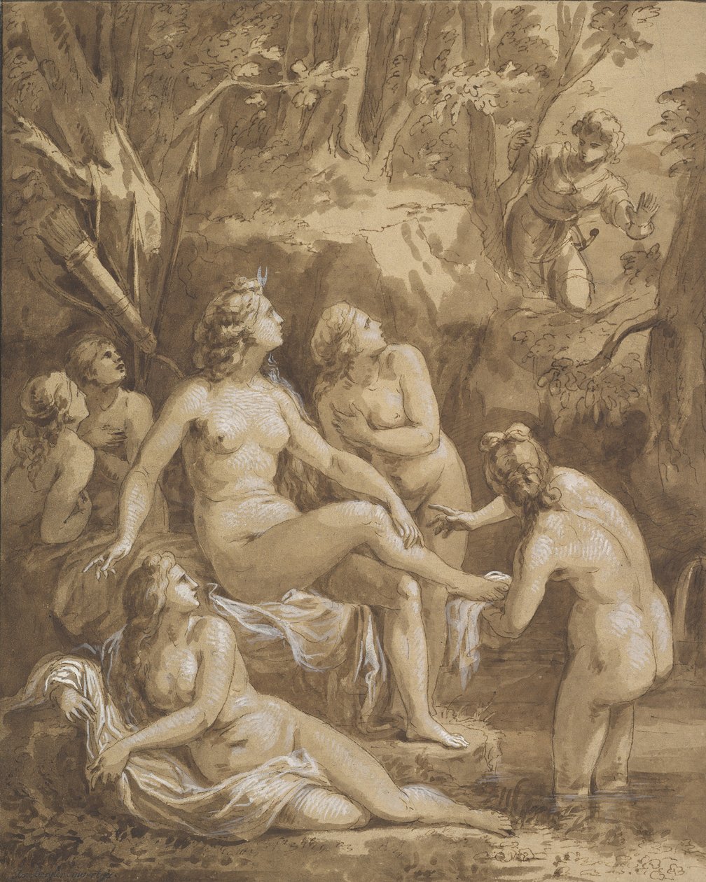 Diana ja Actaeon, 1700-luvun loppu - 1800-luvun alku. tekijältä Joseph Bergler