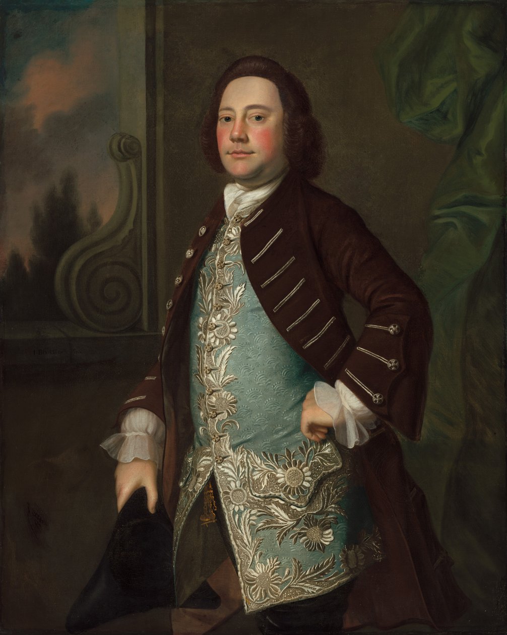 Gentlemanin muotokuva, n. 1760. tekijältä Joseph Blackburn
