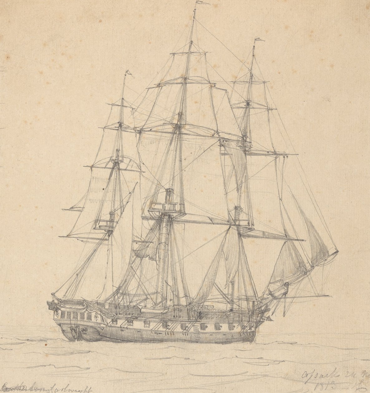 Single Fregate, Stern Forward 1813 tekijältä Joseph Cartwright