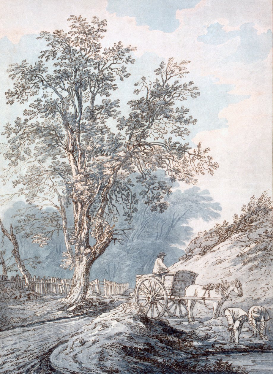 Kärry ja hevonen, 1700-luku. tekijältä Joseph Constantine Stadler