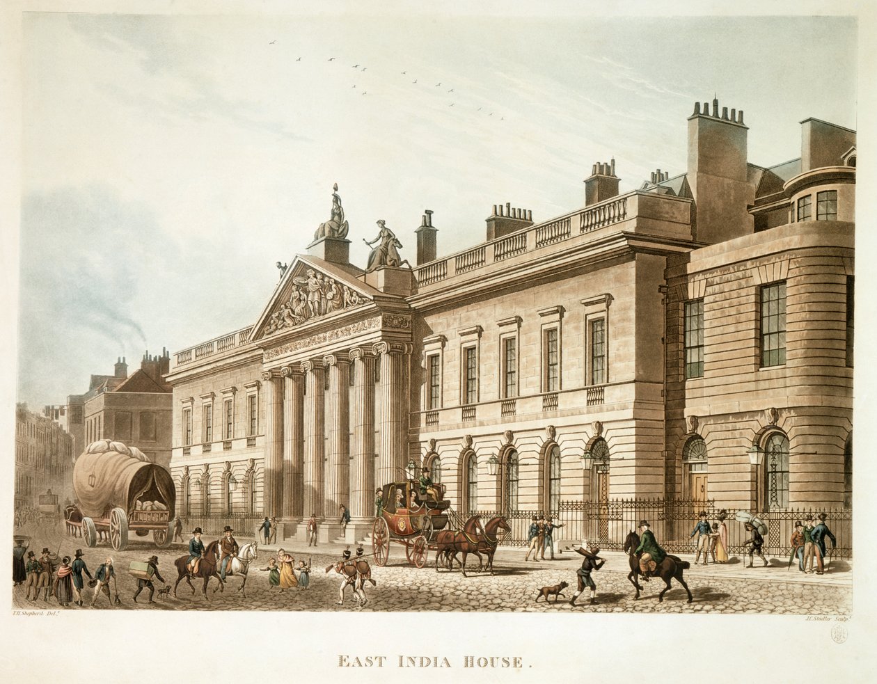 East India House, Lontoo, 1817 tekijältä Joseph Constantine Stadler