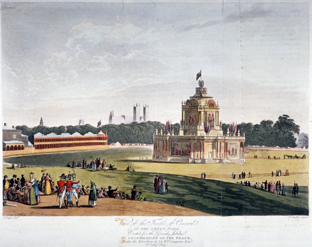 Green Park, Westminster, Lontoo, 1814 tekijältä Joseph Constantine Stadler
