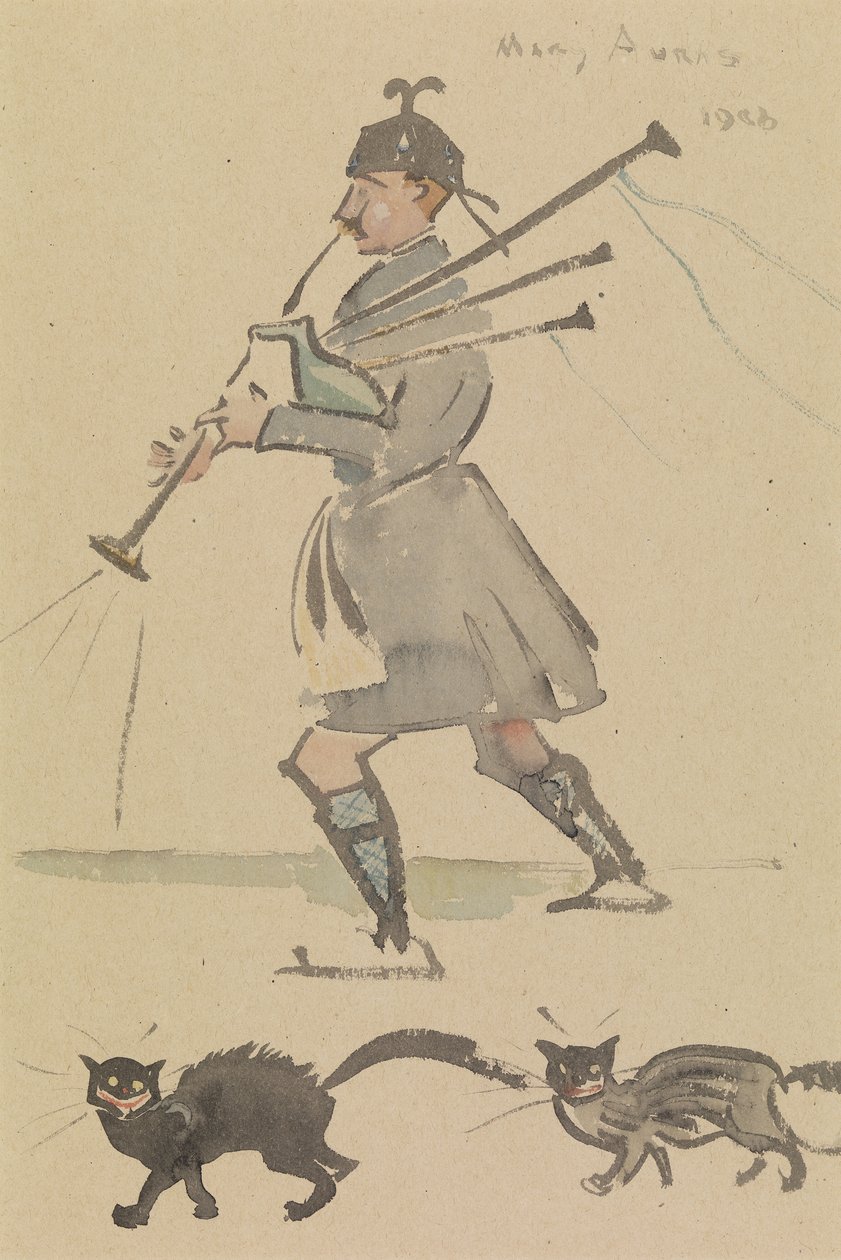 Highlander soittaa säkkipilliä tekijältä Joseph Crawhall