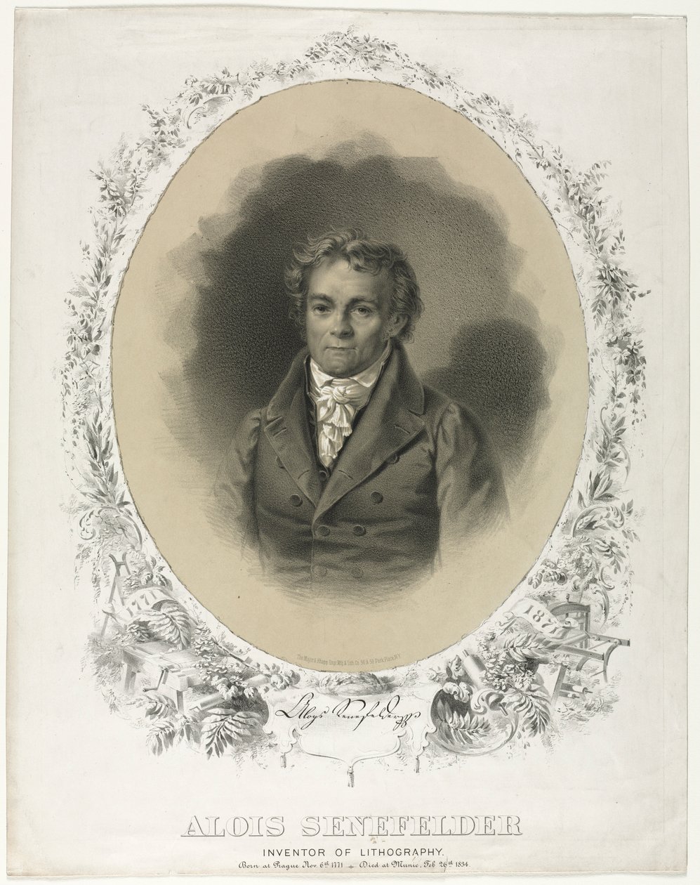 Alois Senefelder, 1871. tekijältä Joseph F. Knapp