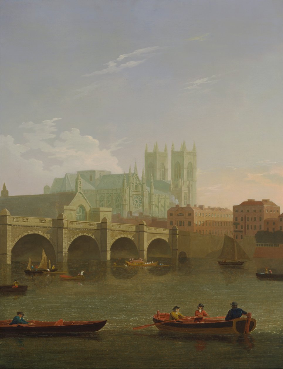 Westminster Abbey ja Bridge tekijältä Joseph Farington
