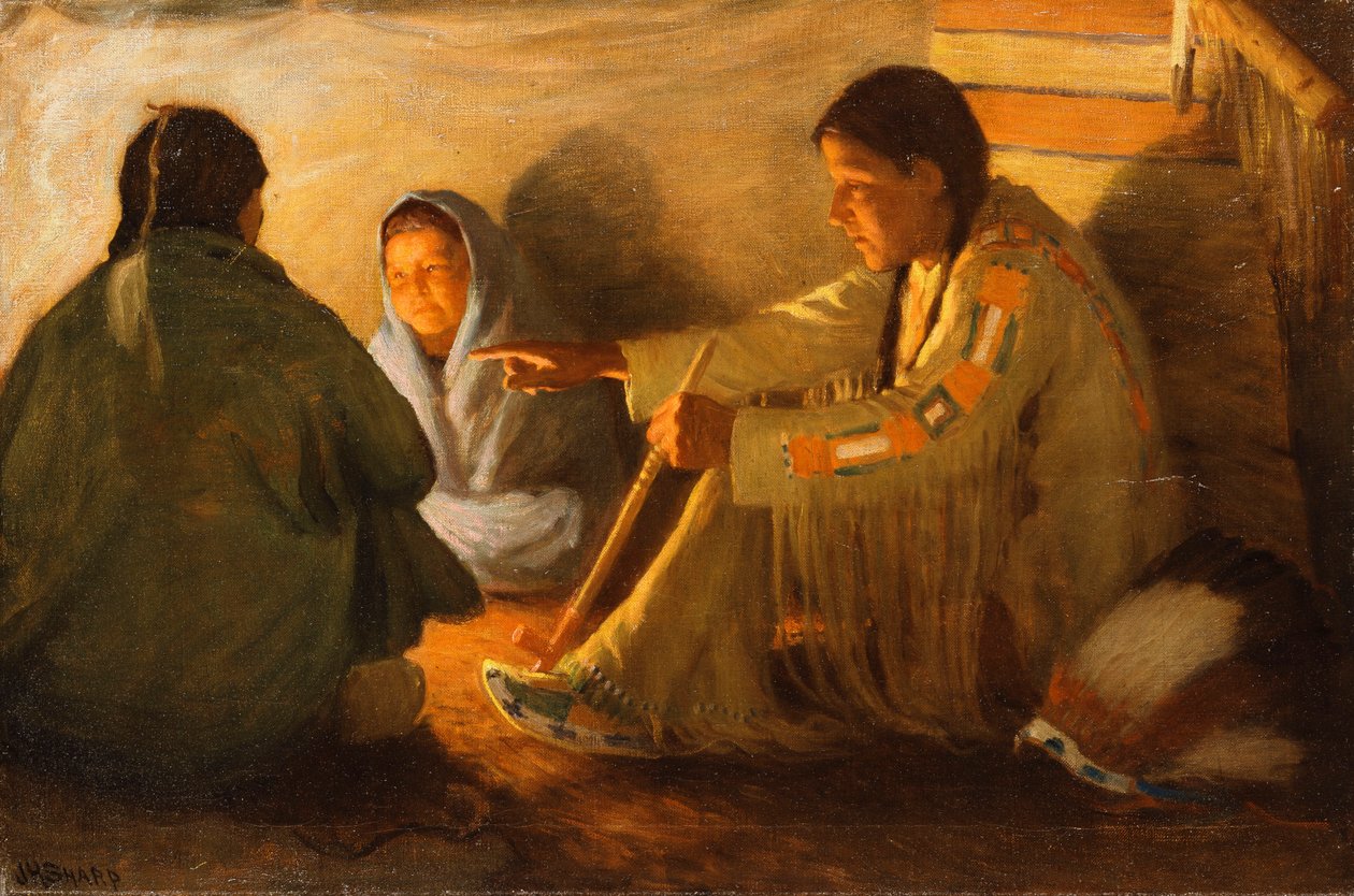 Intiaanit tulen äärellä tekijältä Joseph Henry Sharp