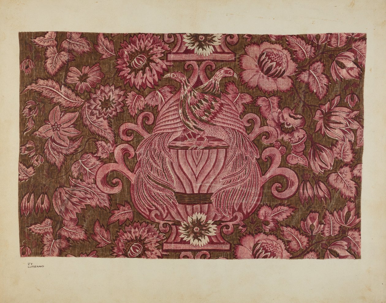 Painettu puuvilla, c. 1940. tekijältä Joseph Lubrano