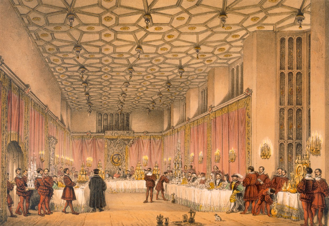 Chamber, Hampton Court, pub. 1838. tekijältä Joseph Nash
