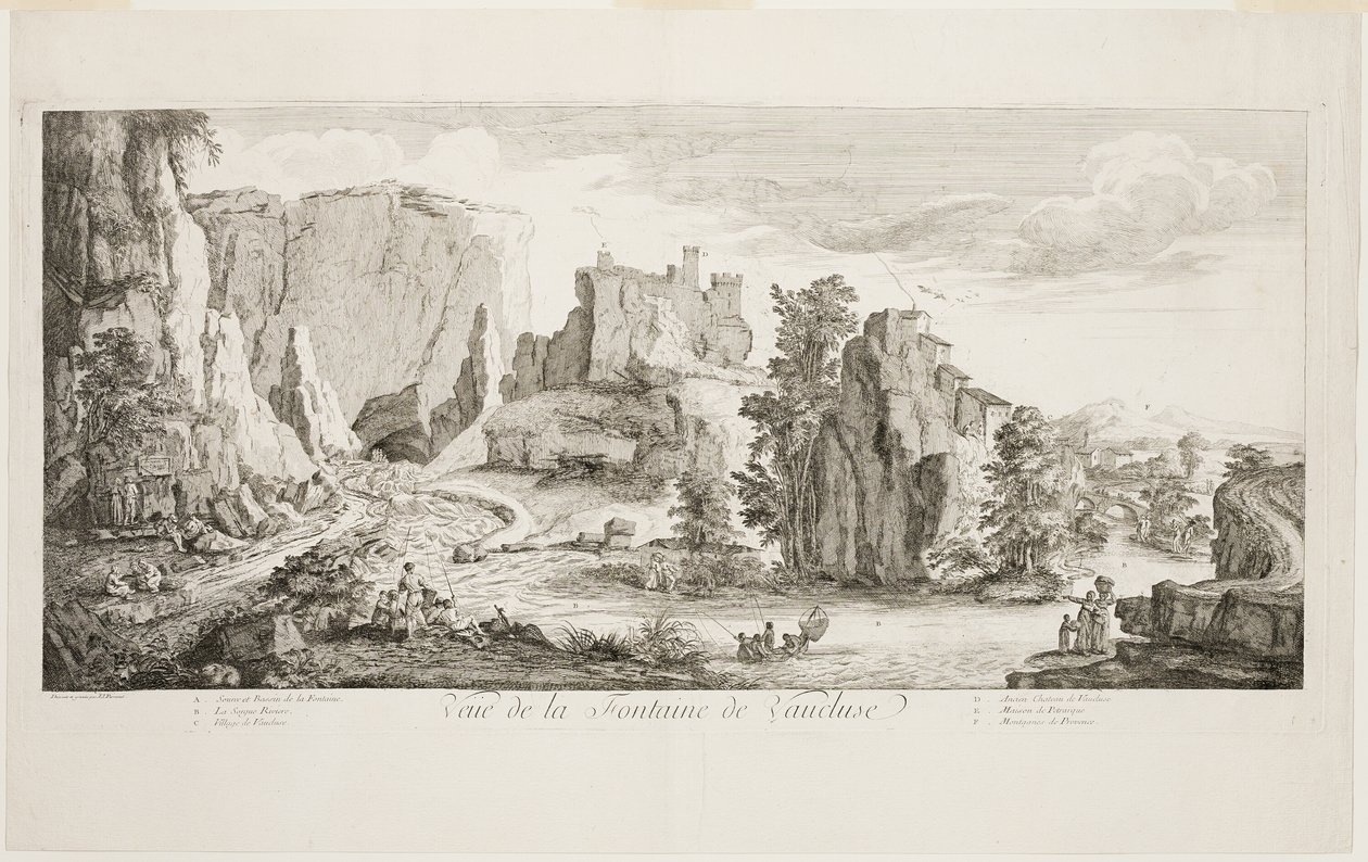 Veue de la Fontaine de Vaucluse (Vaucluse) tekijältä Joseph Parrocel