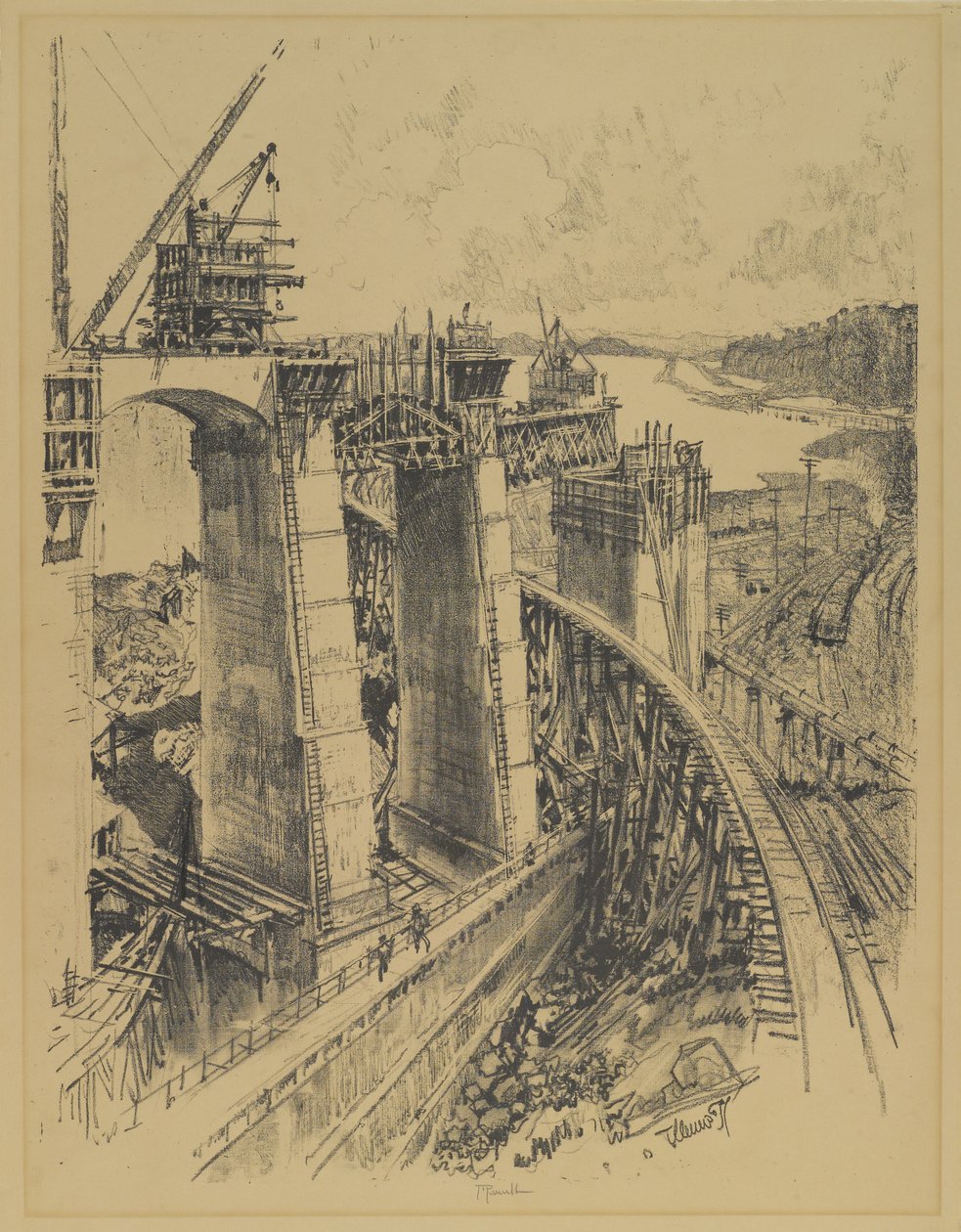 Lähestymistapoja Gatunin lukkoon, 1912 tekijältä Joseph Pennell