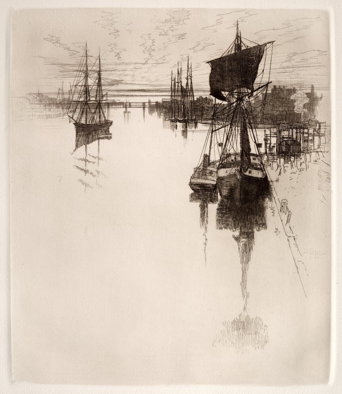 Chestnut Street Bridgen alla, Philadelphia, 1884. tekijältä Joseph Pennell
