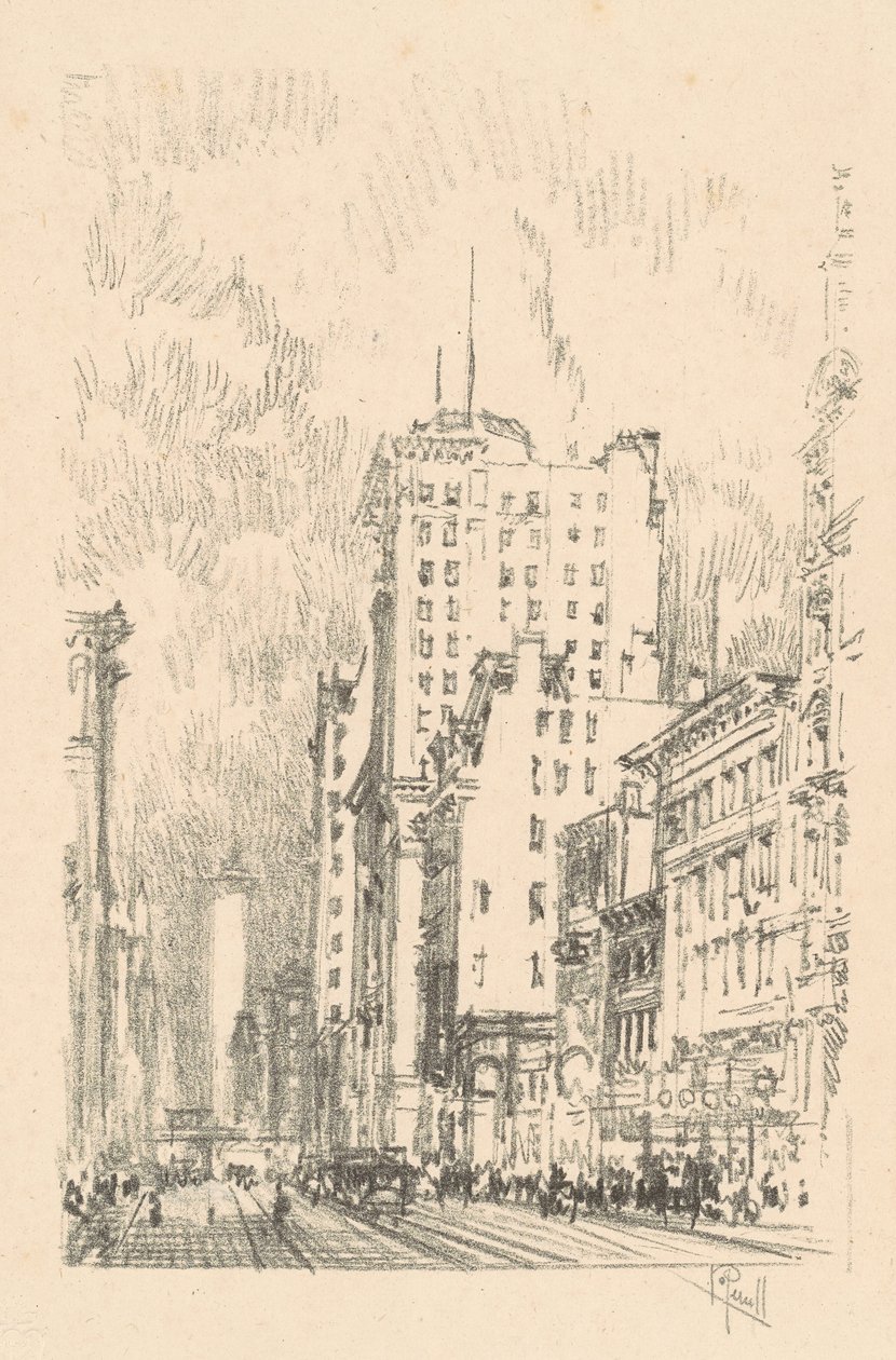 Broadway, Twenty Third Streetin yläpuolella tekijältä Joseph Pennell