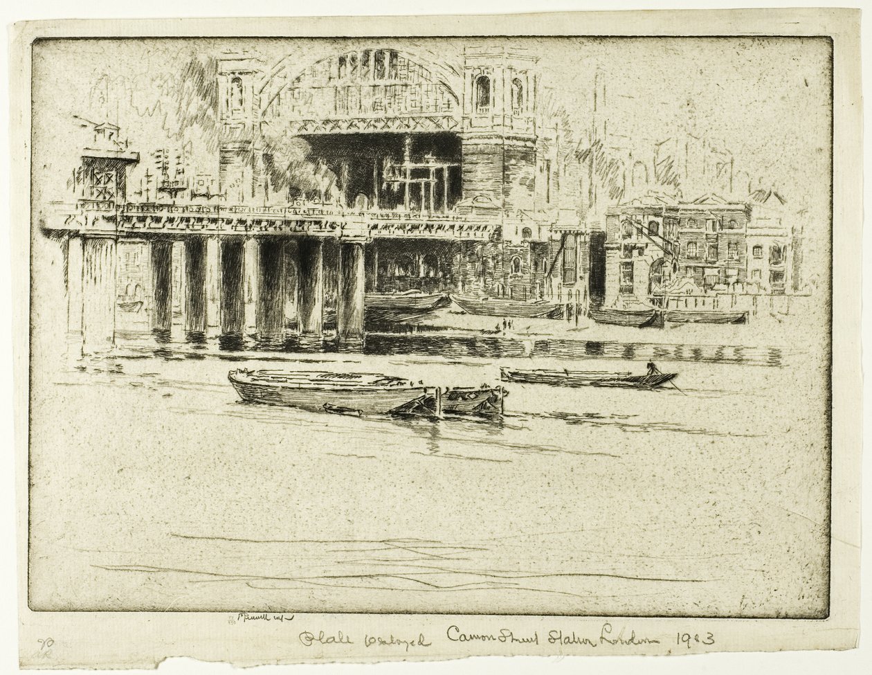 Cannon Streetin asema, joelta tekijältä Joseph Pennell