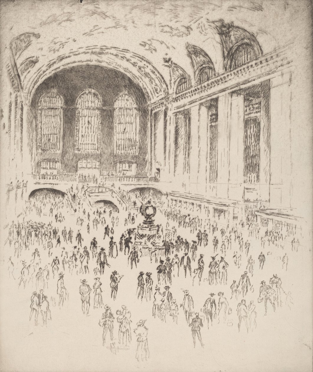 Concourse, Grand Central, New York, 1919. tekijältä Joseph Pennell