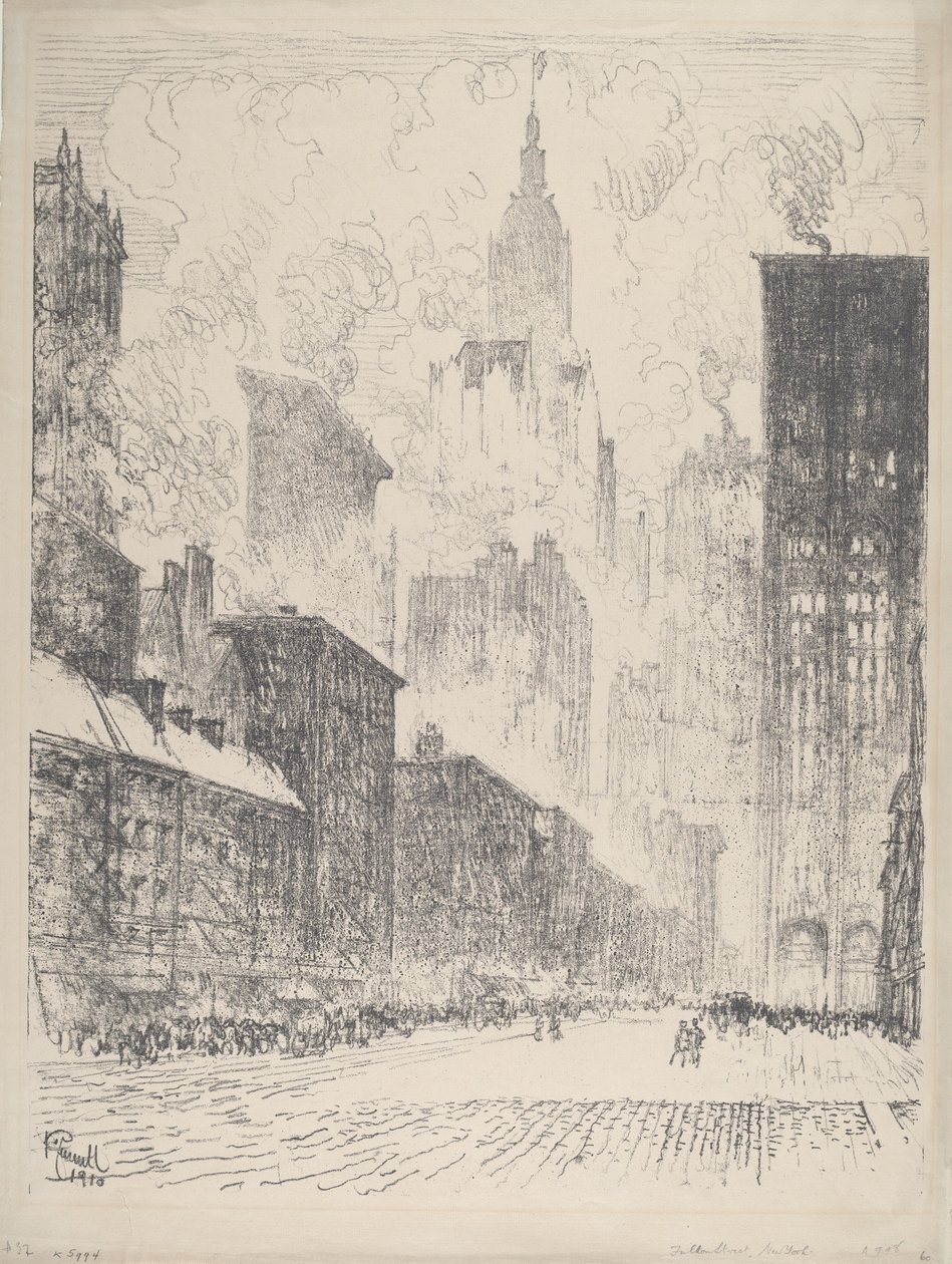 Fulton Streetiltä, 1910. tekijältä Joseph Pennell