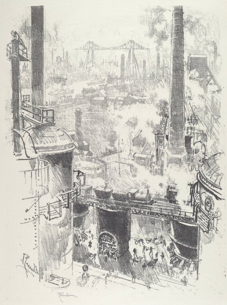 Uunien huipuilta, 1916. tekijältä Joseph Pennell