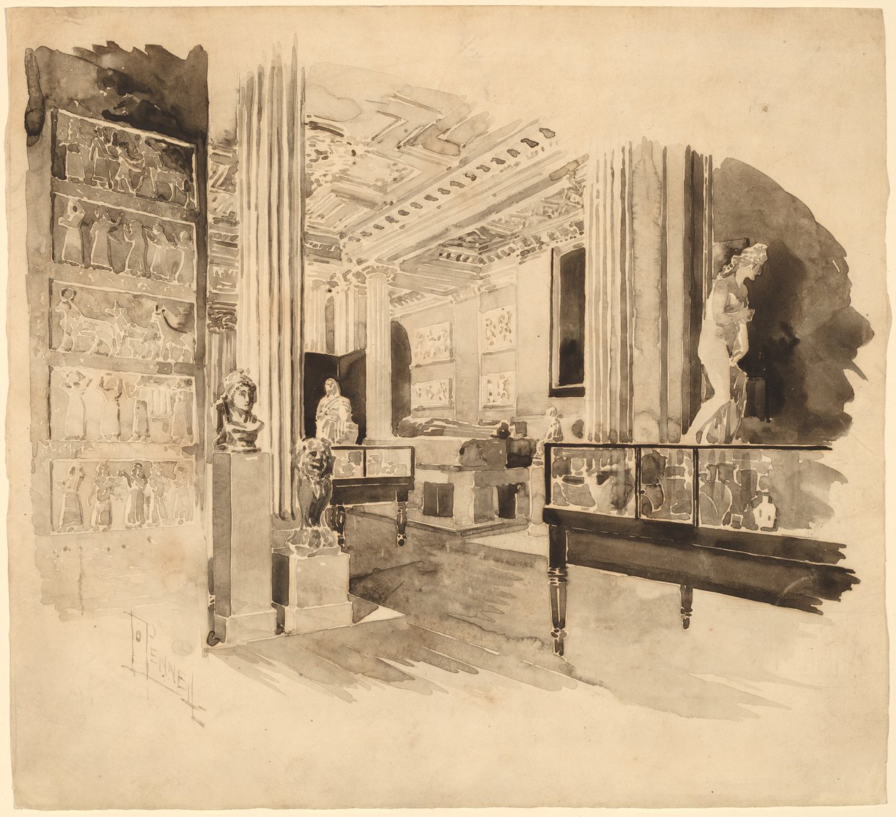 Sisustus, Fitzwilliam-museo tekijältä Joseph Pennell