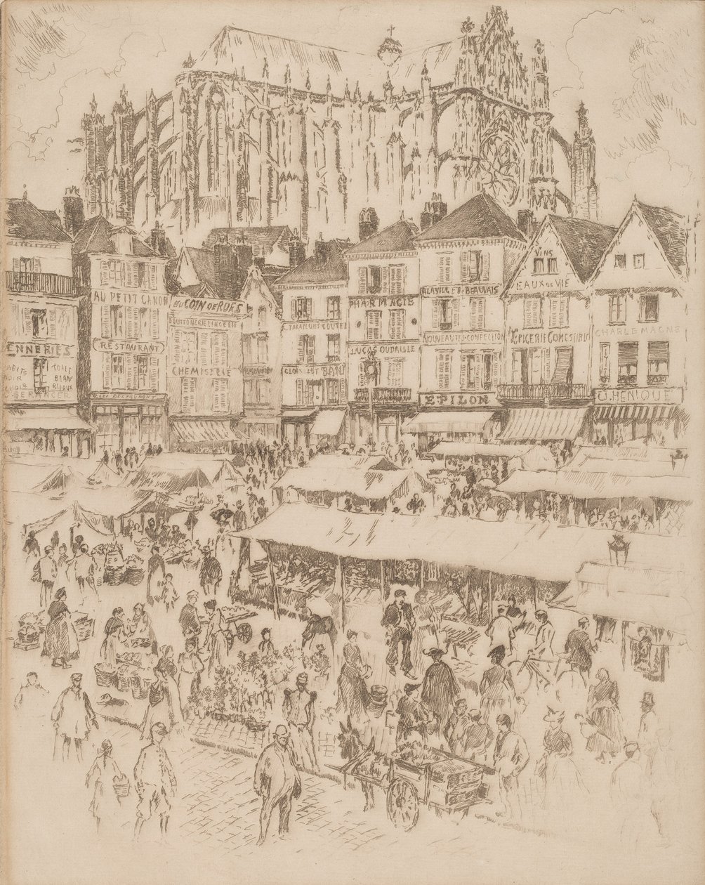 Paikka, Beauvais, 1907. tekijältä Joseph Pennell