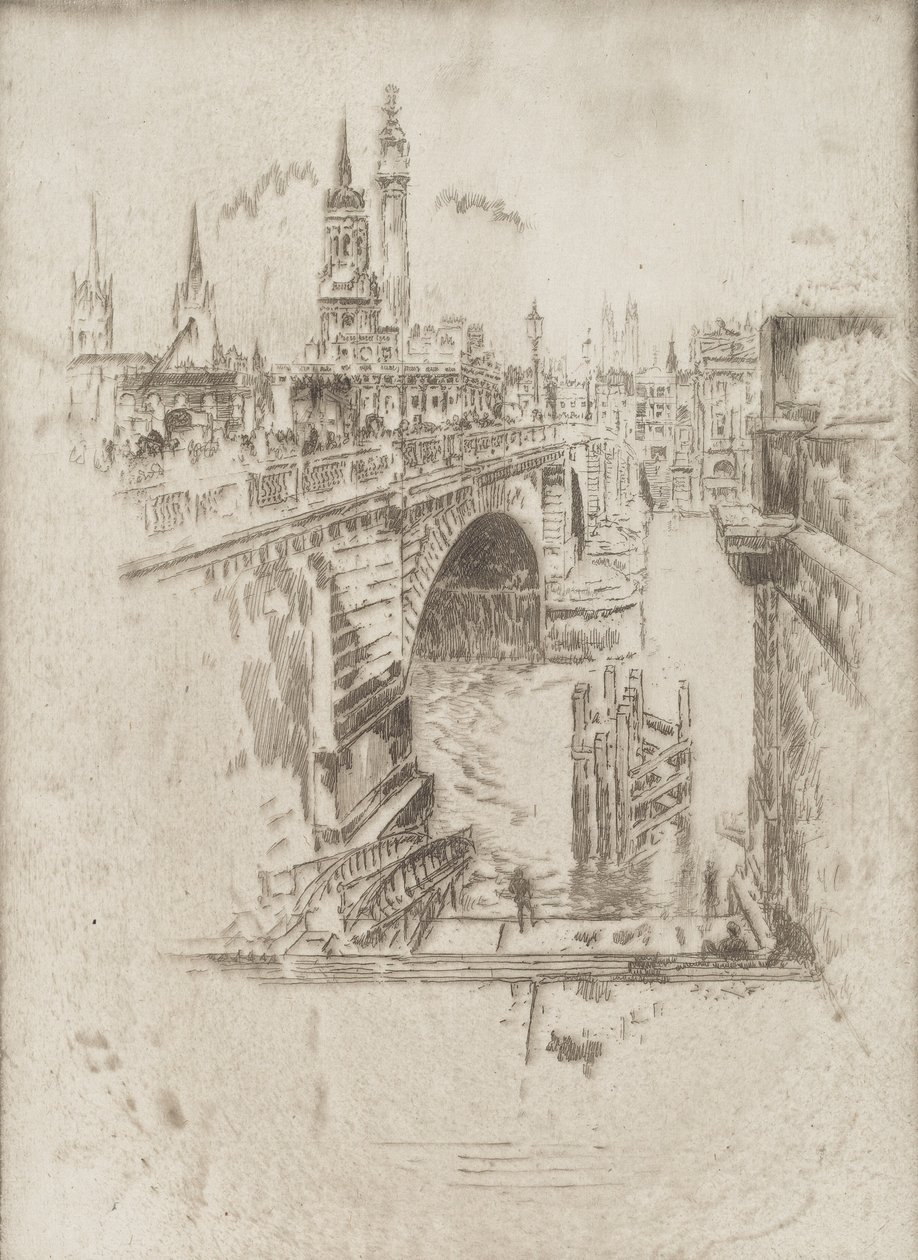 London Bridge Stairs, 1903. tekijältä Joseph Pennell