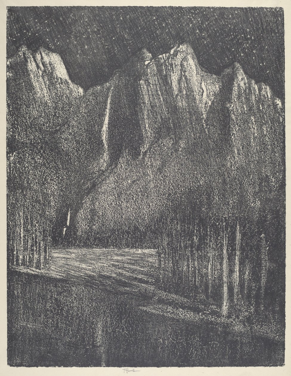 Yosemiten yö, 1912. tekijältä Joseph Pennell