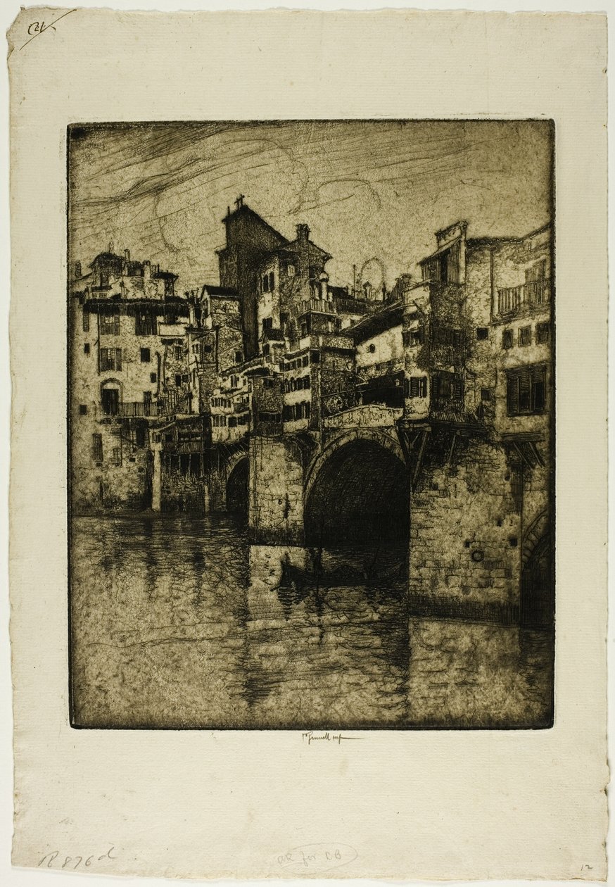 Ponte Vecchio, Firenze tekijältä Joseph Pennell
