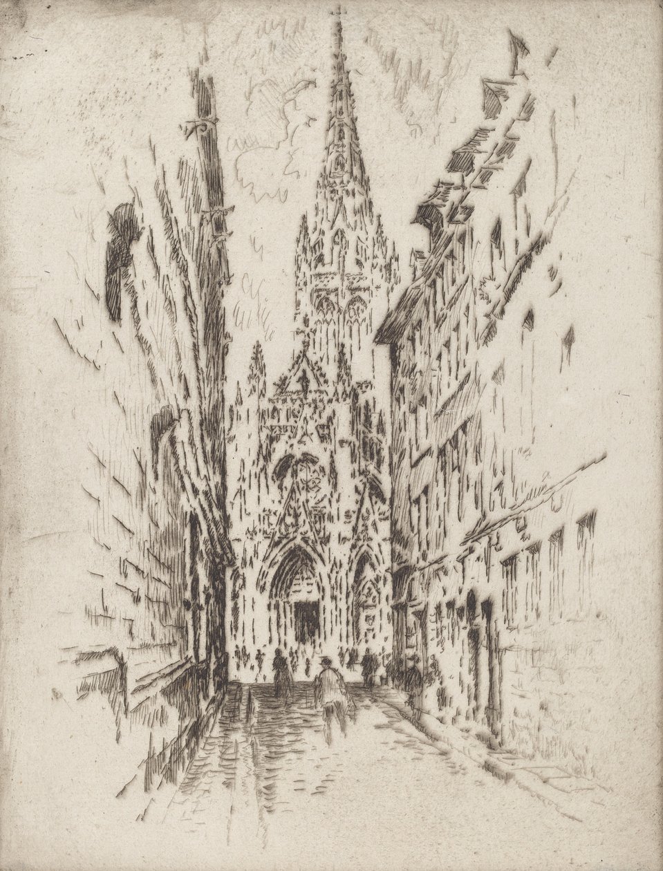 San Maclou, Rouen, 1907. tekijältä Joseph Pennell