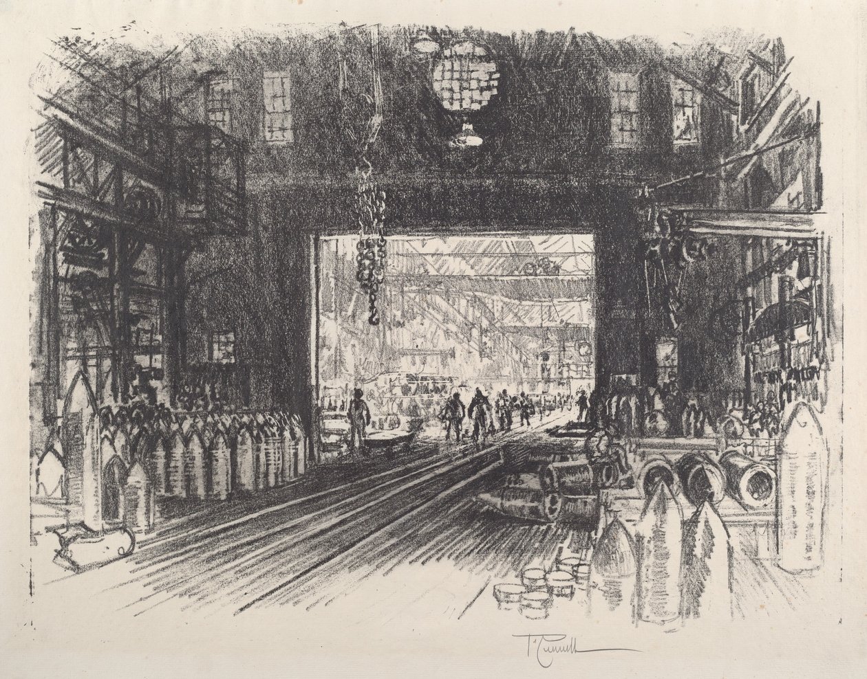 Shell Factory, nro II, 1917. tekijältä Joseph Pennell