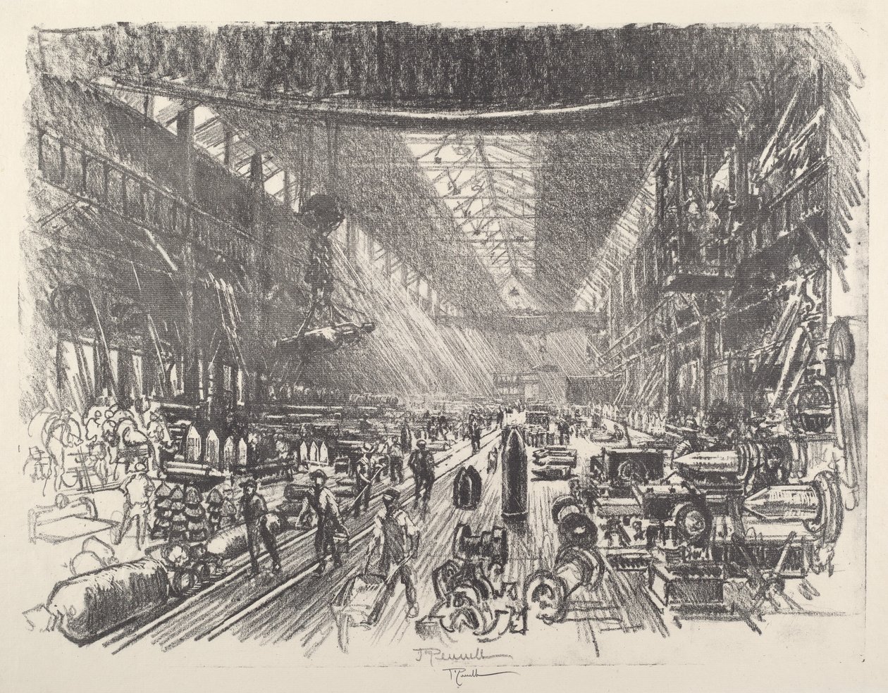 Shell Factory, No.I, 1917. tekijältä Joseph Pennell