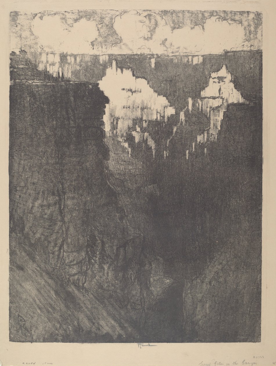 Sunset Cities in the Canyon, 1912. tekijältä Joseph Pennell
