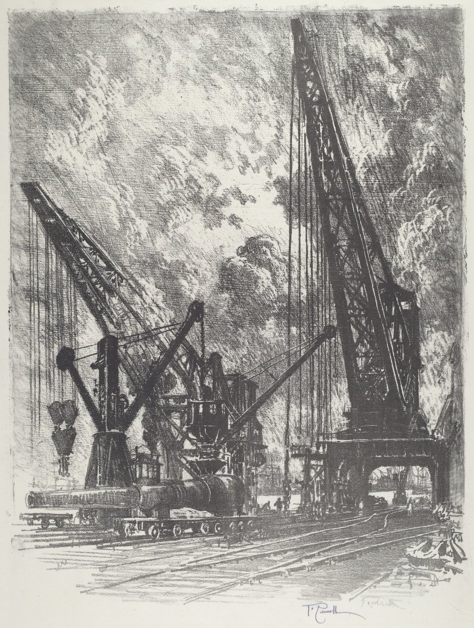 Big Gun Away, 1916. tekijältä Joseph Pennell